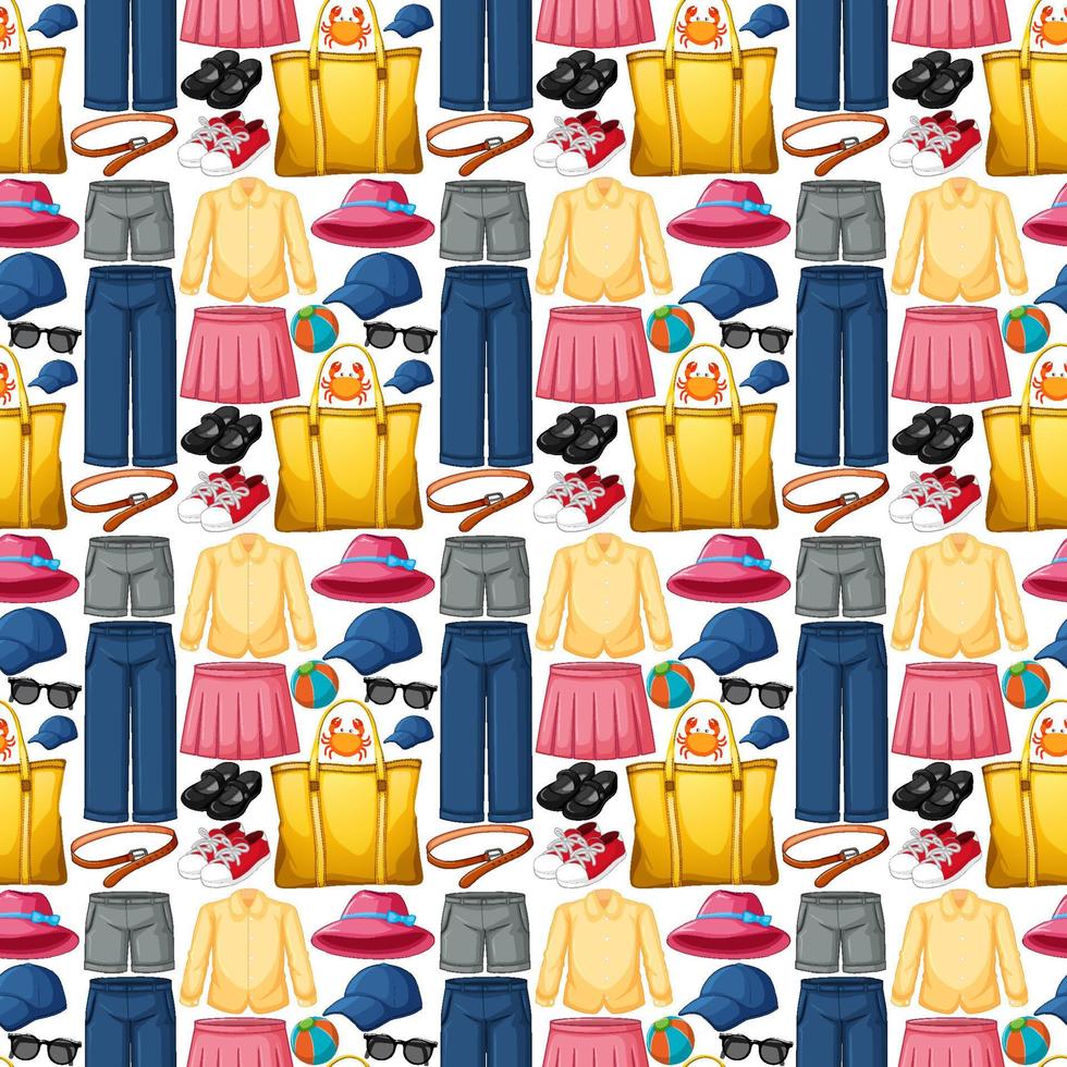 Seamless background design with cloth theme on white background vector