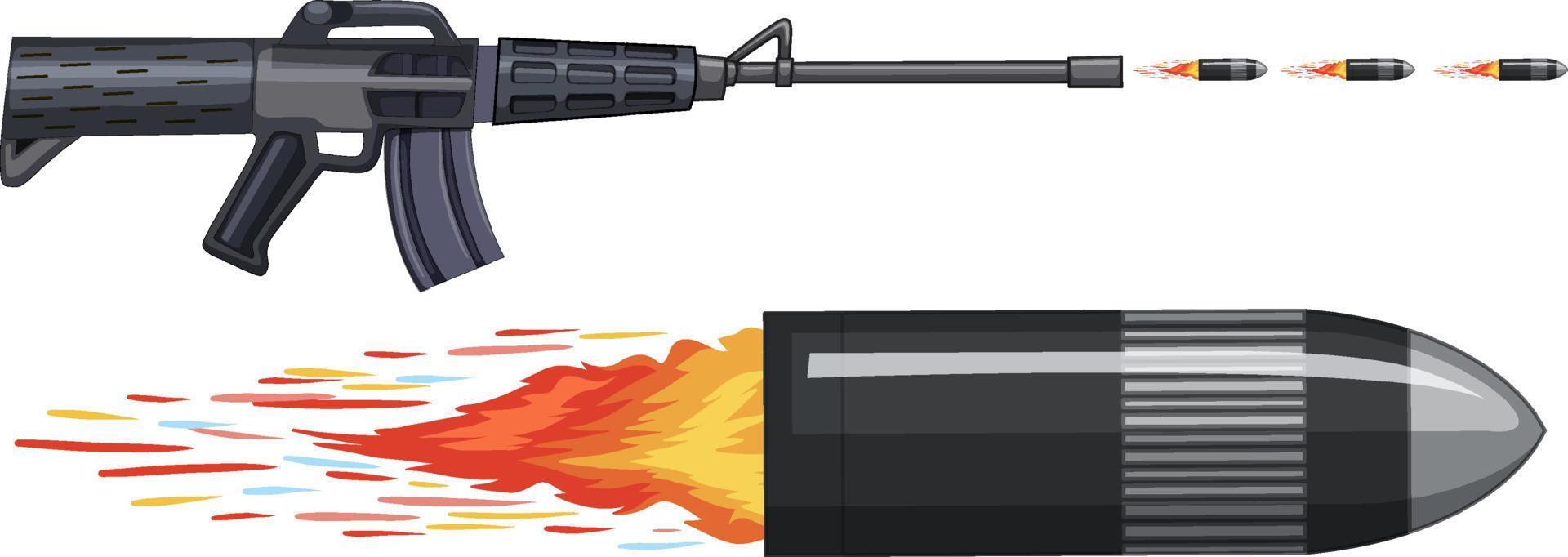 Rifle gun with bullets vector