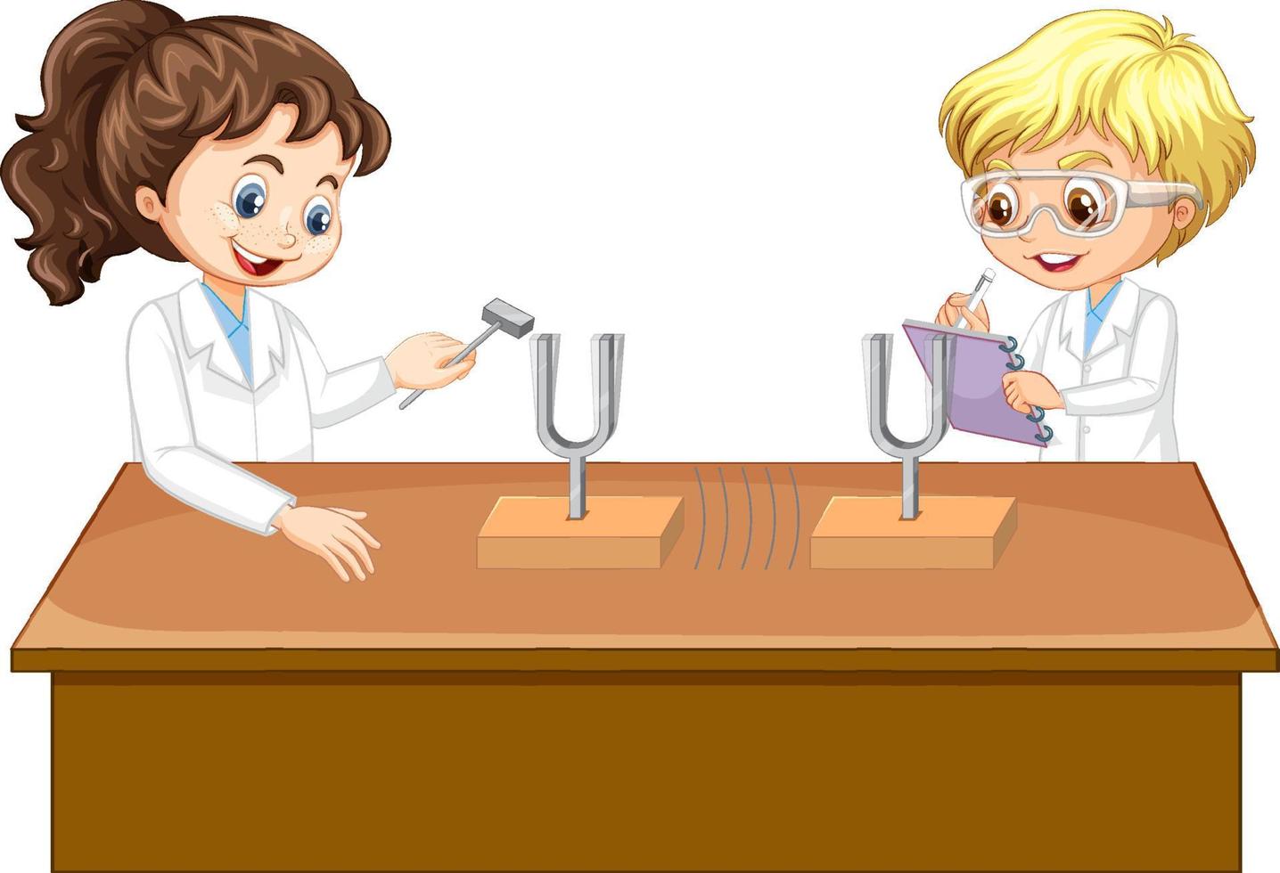 Resonance science experiment for education vector