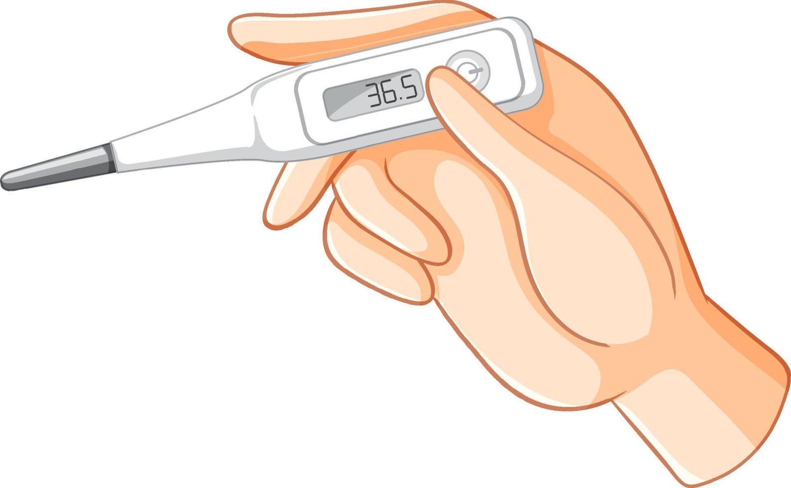 Hand holding digital thermometer vector