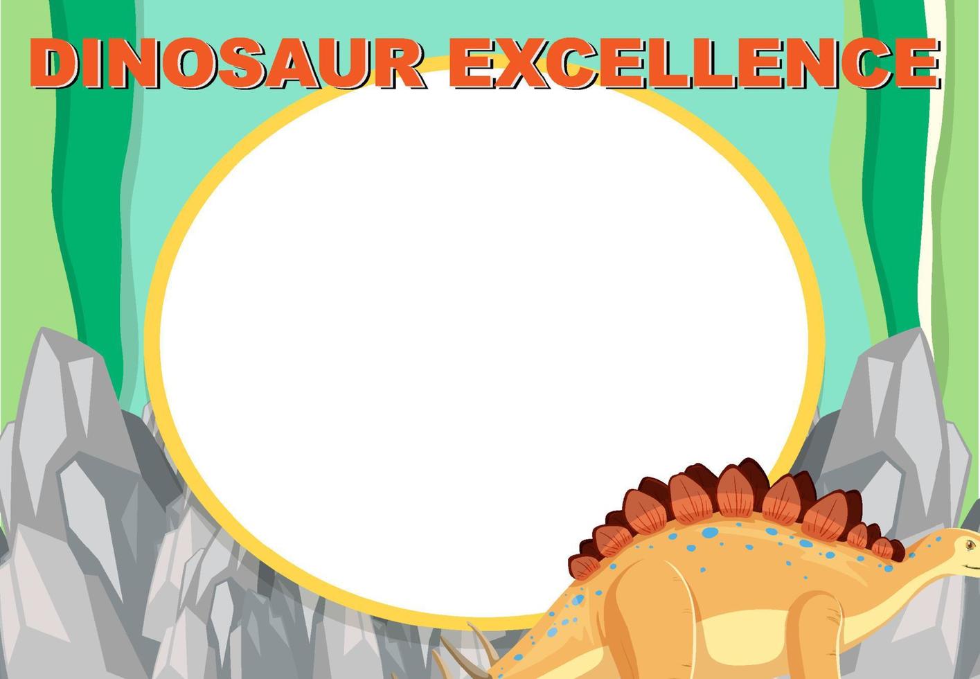 Dinosaur certificate template in cartoon style vector