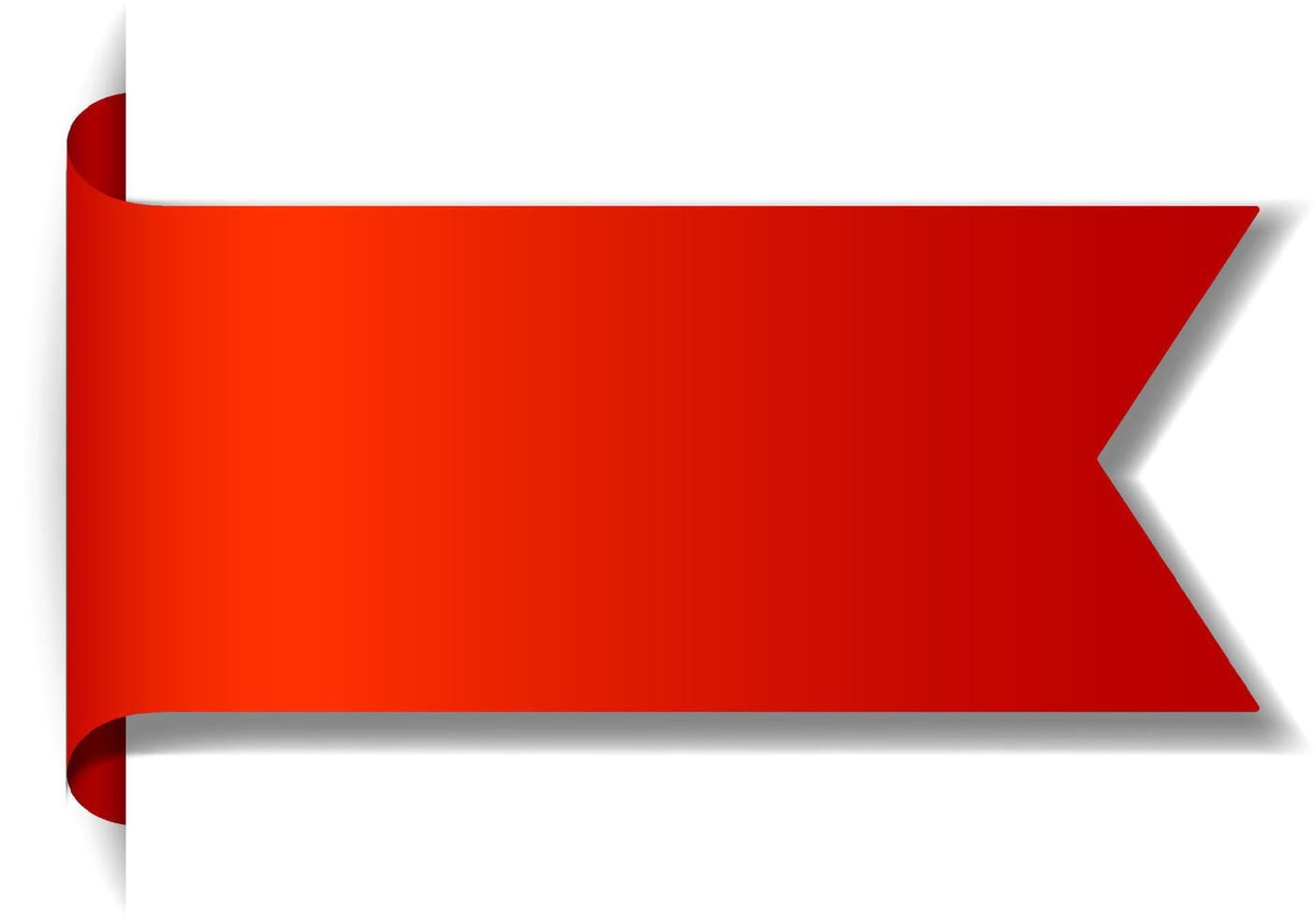Red banner design on white background vector