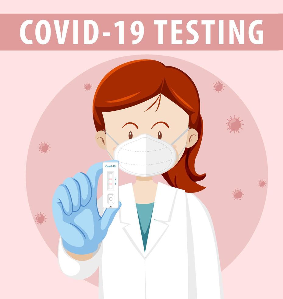 Covid-19 testing with antigent test kit vector
