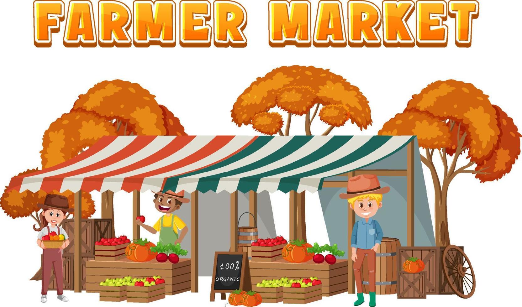 Flea market concept with fruit store vector