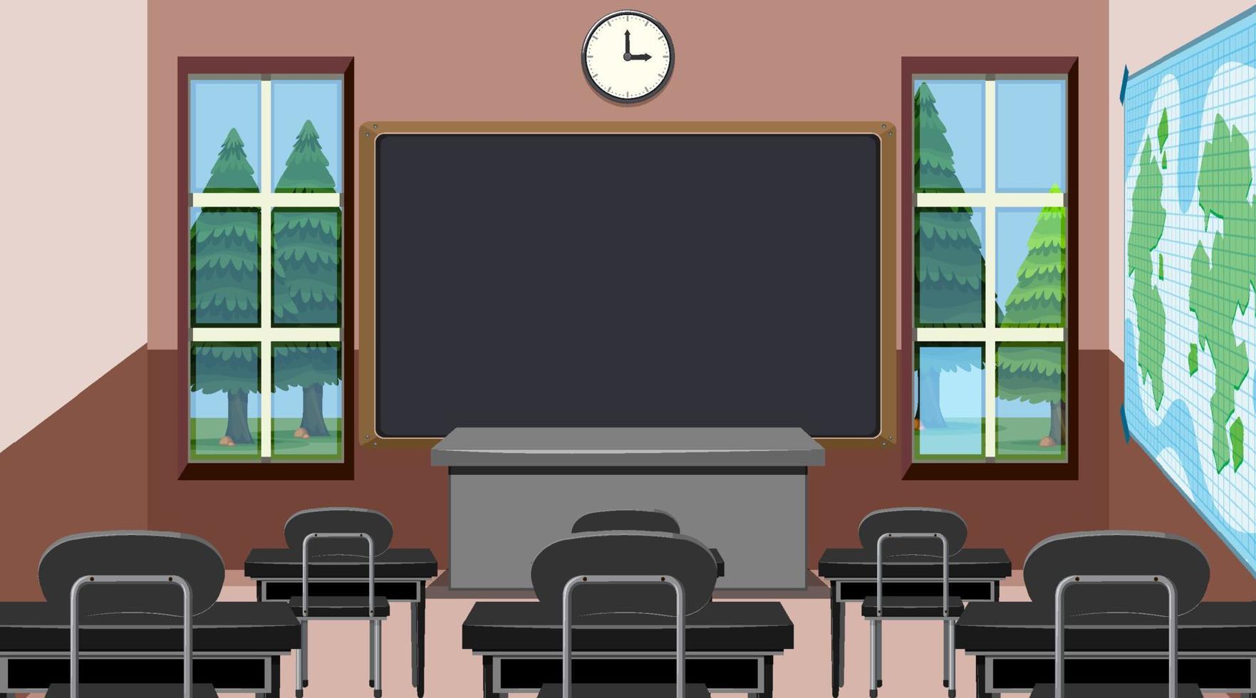 School classroom interior concept vector