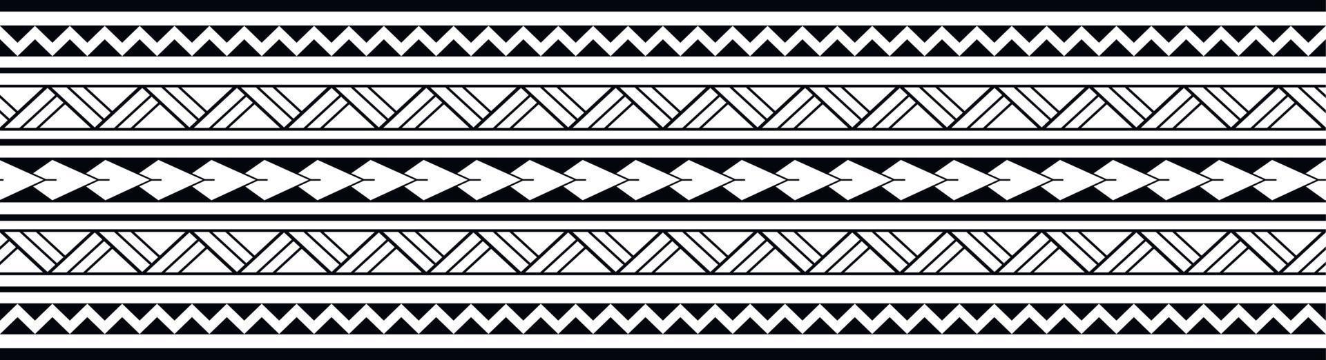 pulsera de tatuaje polinesio maorí. vector de patrones sin fisuras de manga tribal.