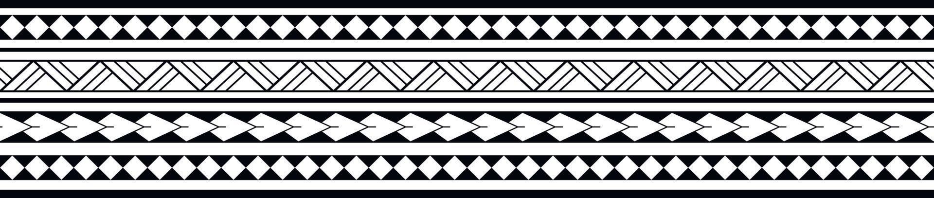 Maori Polynesian tattoo bracelet. Tribal sleeve seamless pattern vector. vector