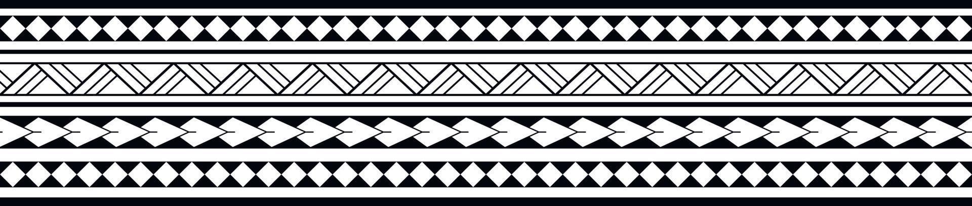 pulsera de tatuaje polinesio maorí. vector de patrones sin fisuras de manga tribal.