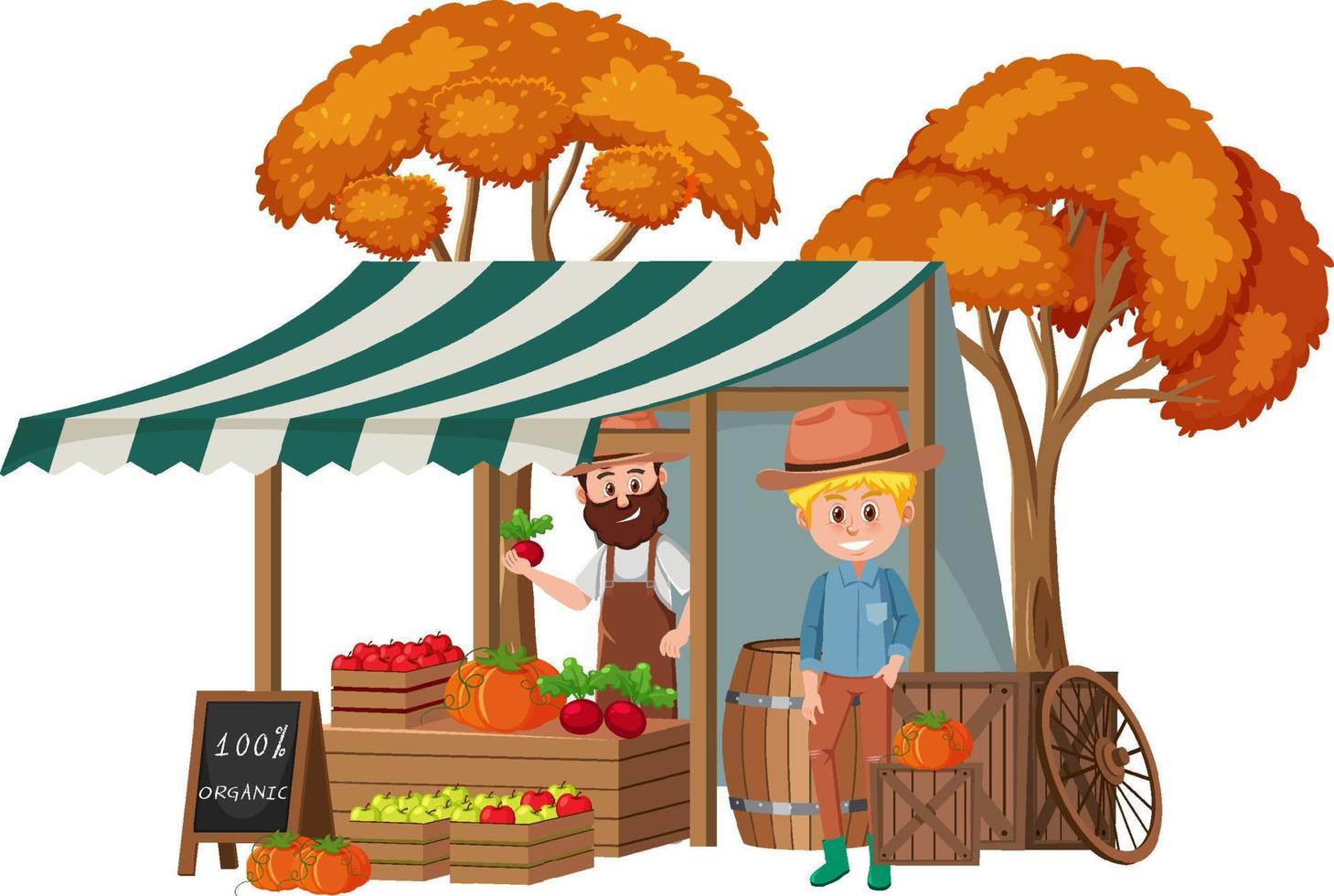 Flea market concept with fruit store vector