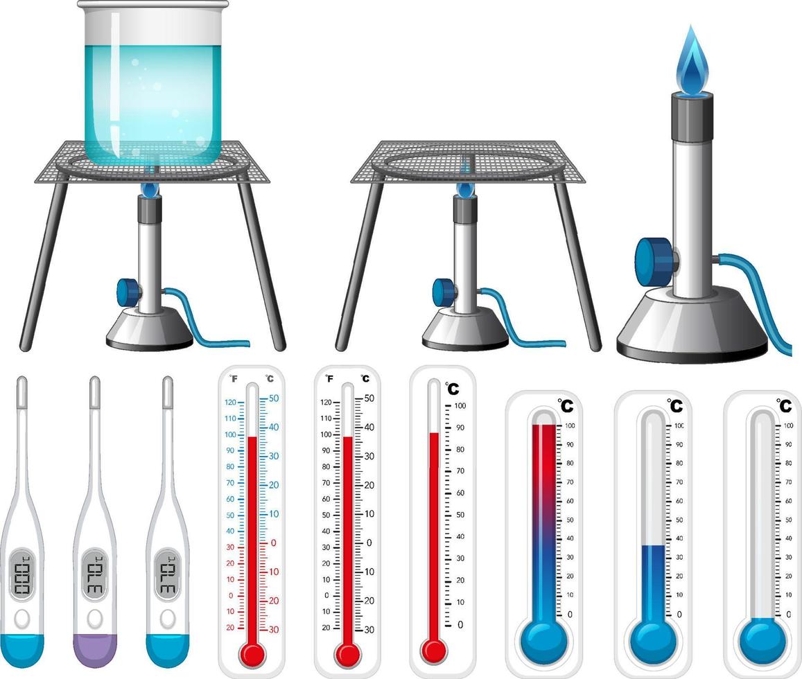 conjunto de equipos necesarios para el experimento científico vector