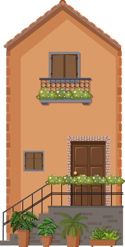 Traditional Italian architecture house building vector