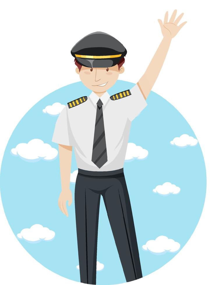 Happy pilot travel holiday theme vector