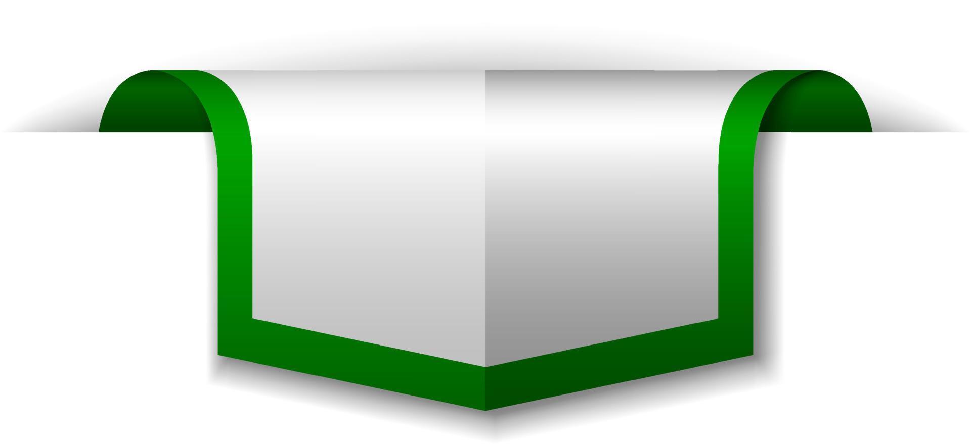 diseño de banner verde sobre fondo blanco vector