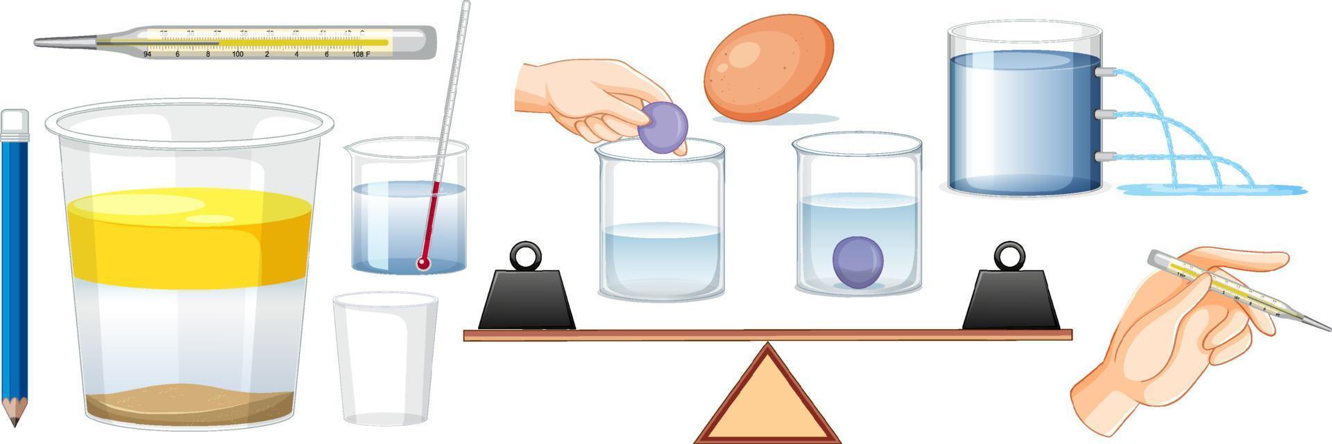 conjunto de equipos necesarios para el experimento científico vector