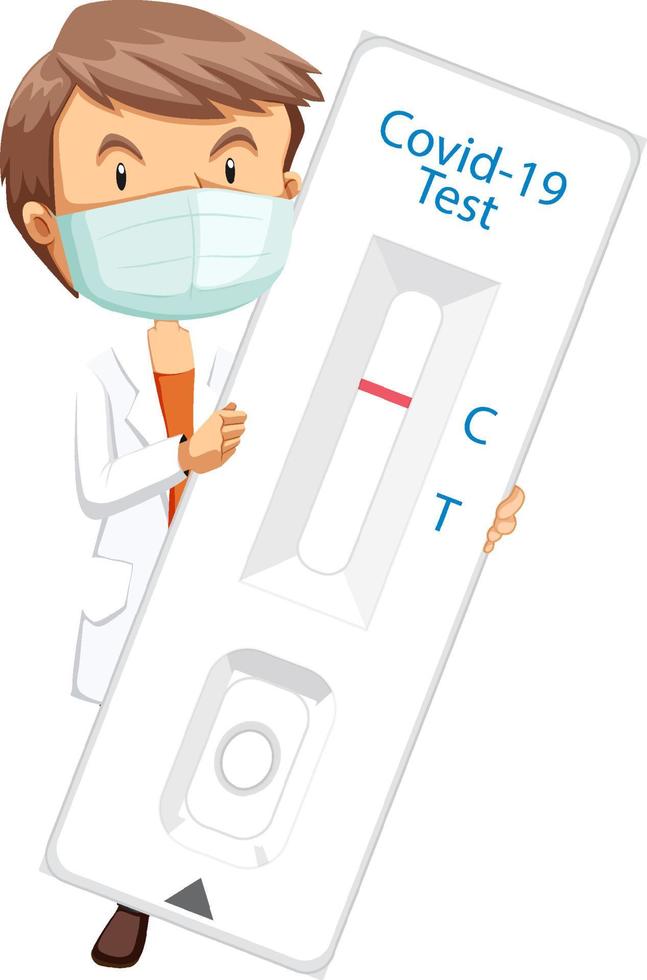 Covid 19 testing with antigen test kit vector