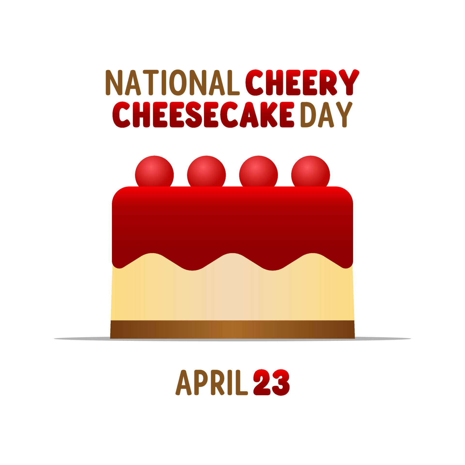 vector graphic of national cheery cheesecake day good for national