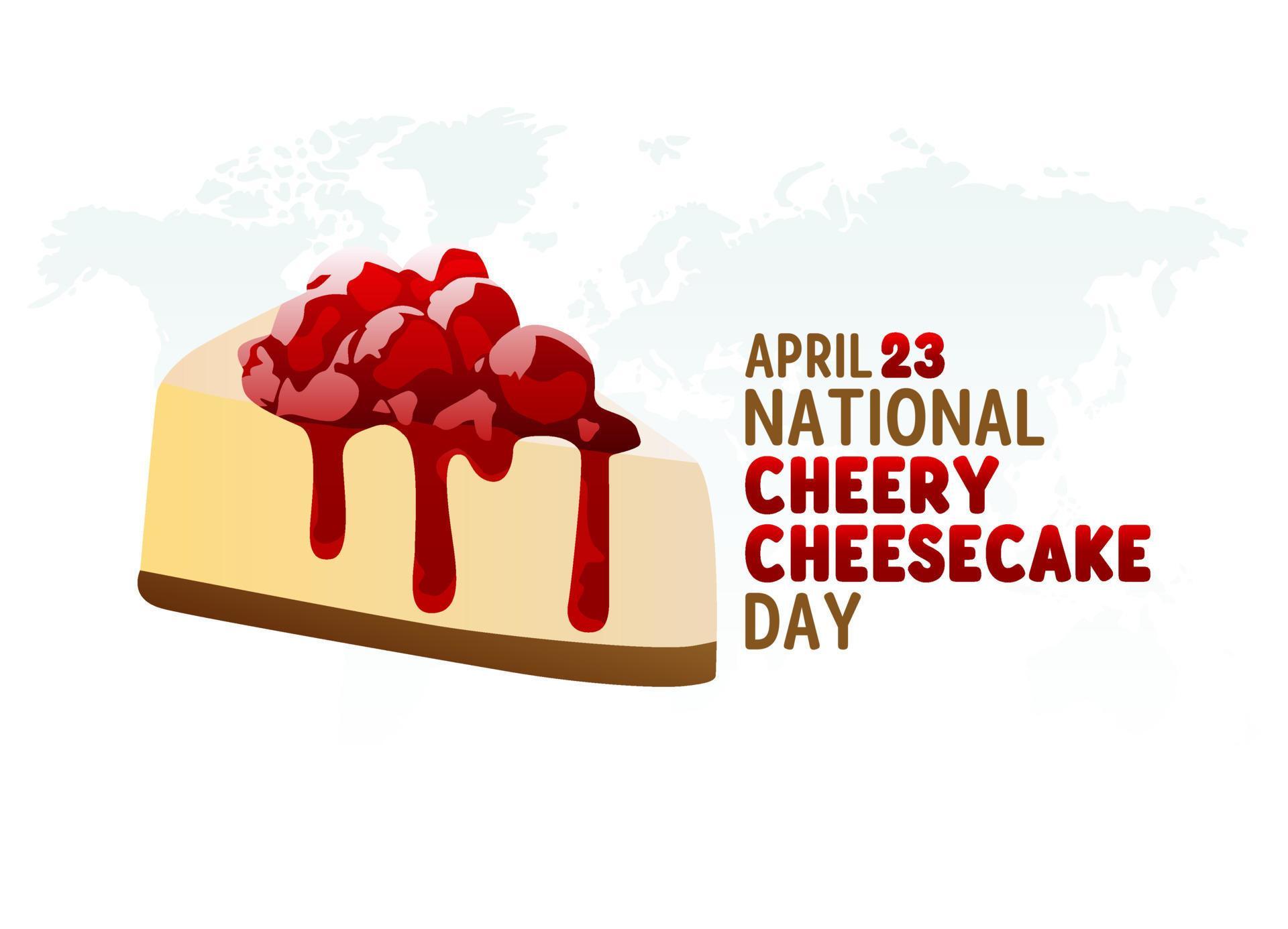 vector graphic of national cheery cheesecake day good for national