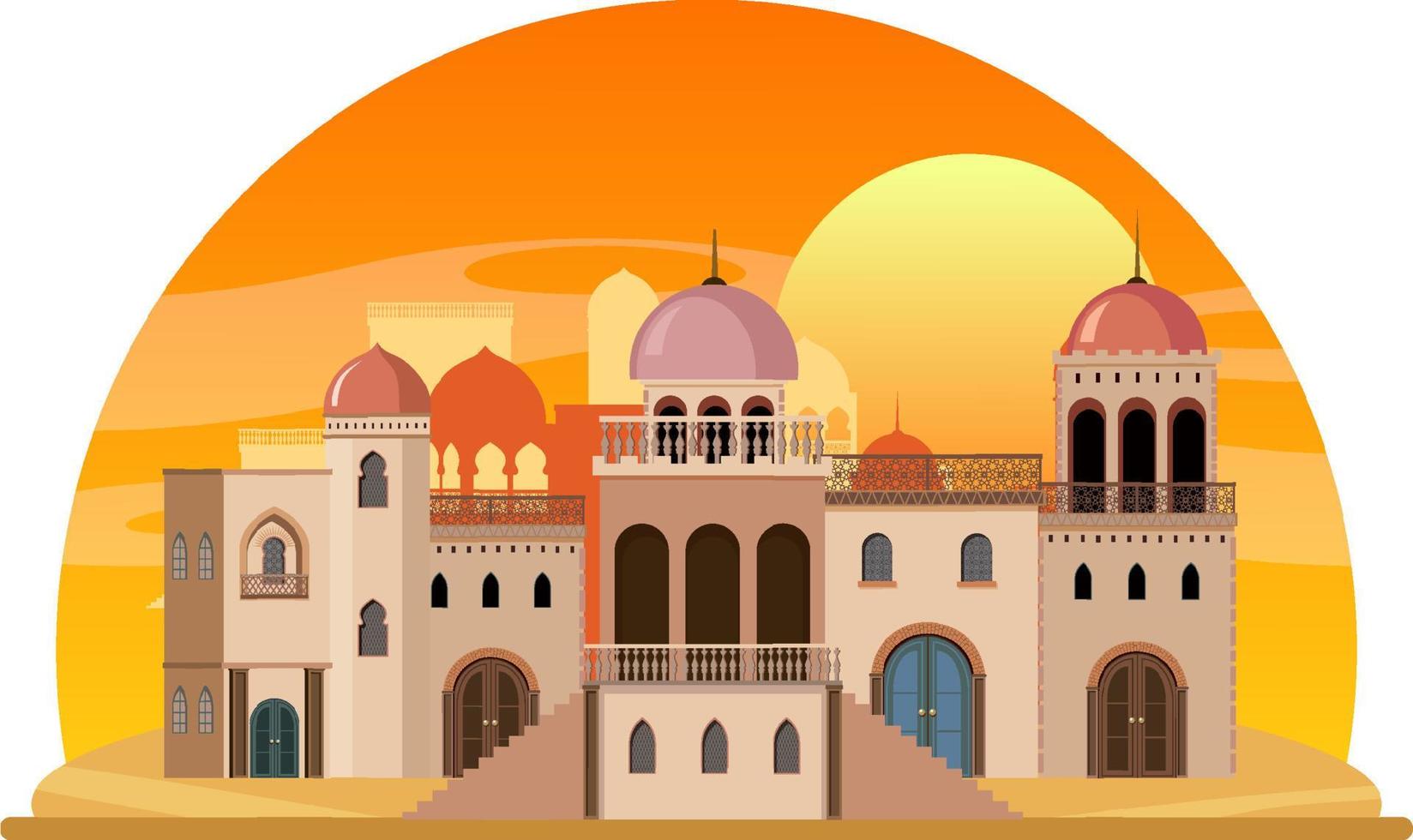 Arabian architecture house and building vector