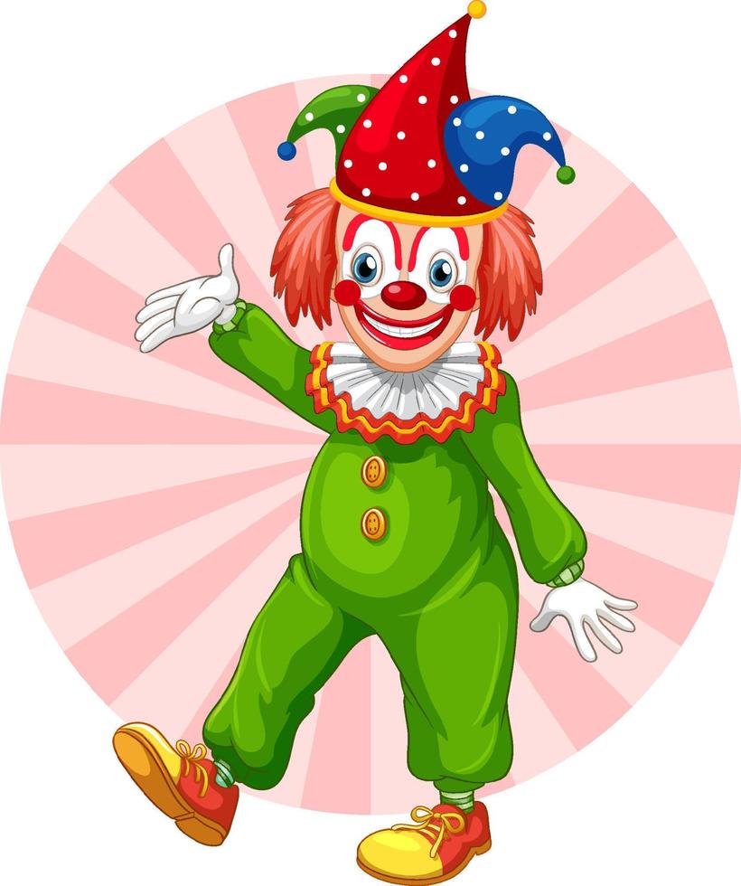 Colourful clown cartoon character vector