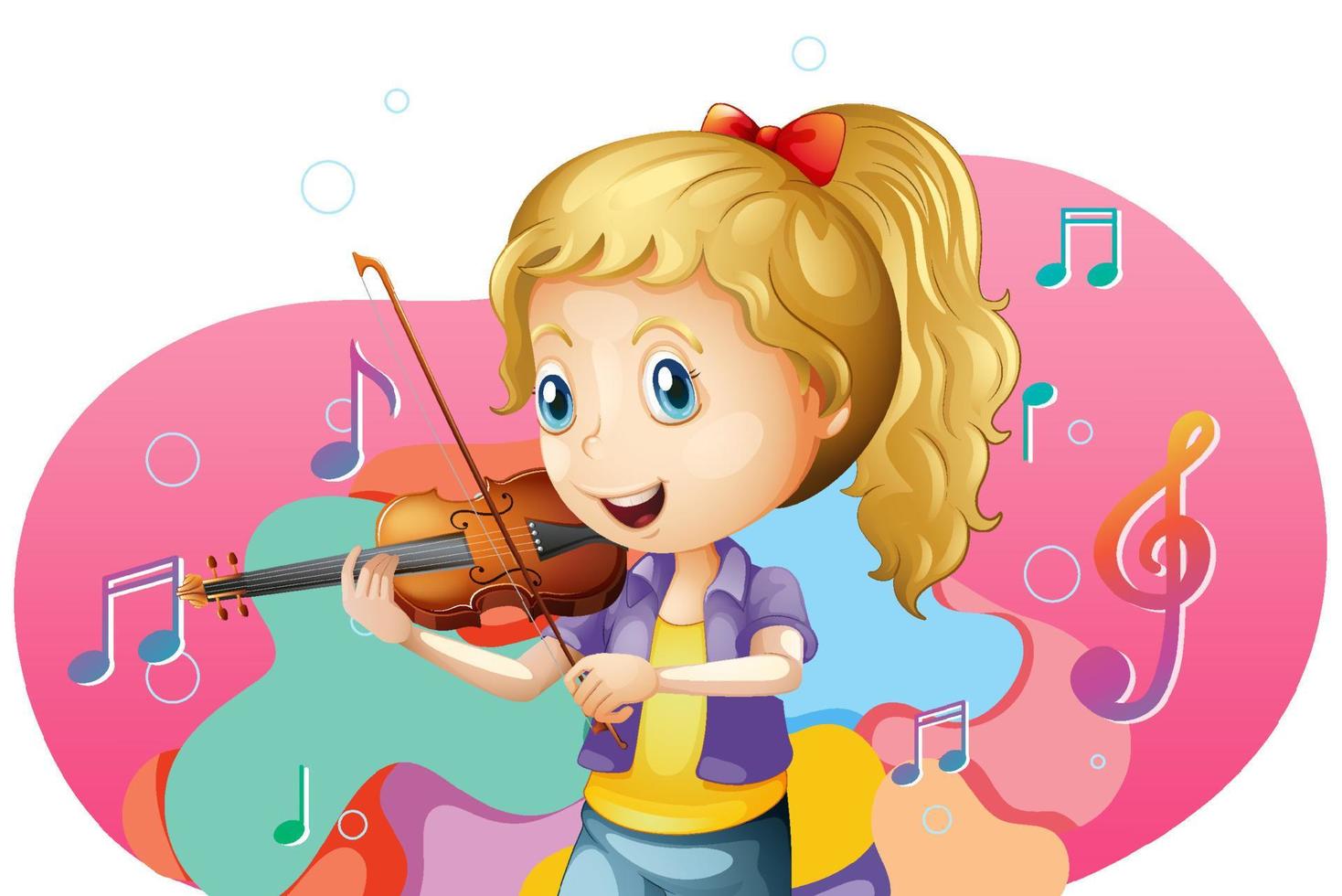 Cute cartoon character with music instrument vector