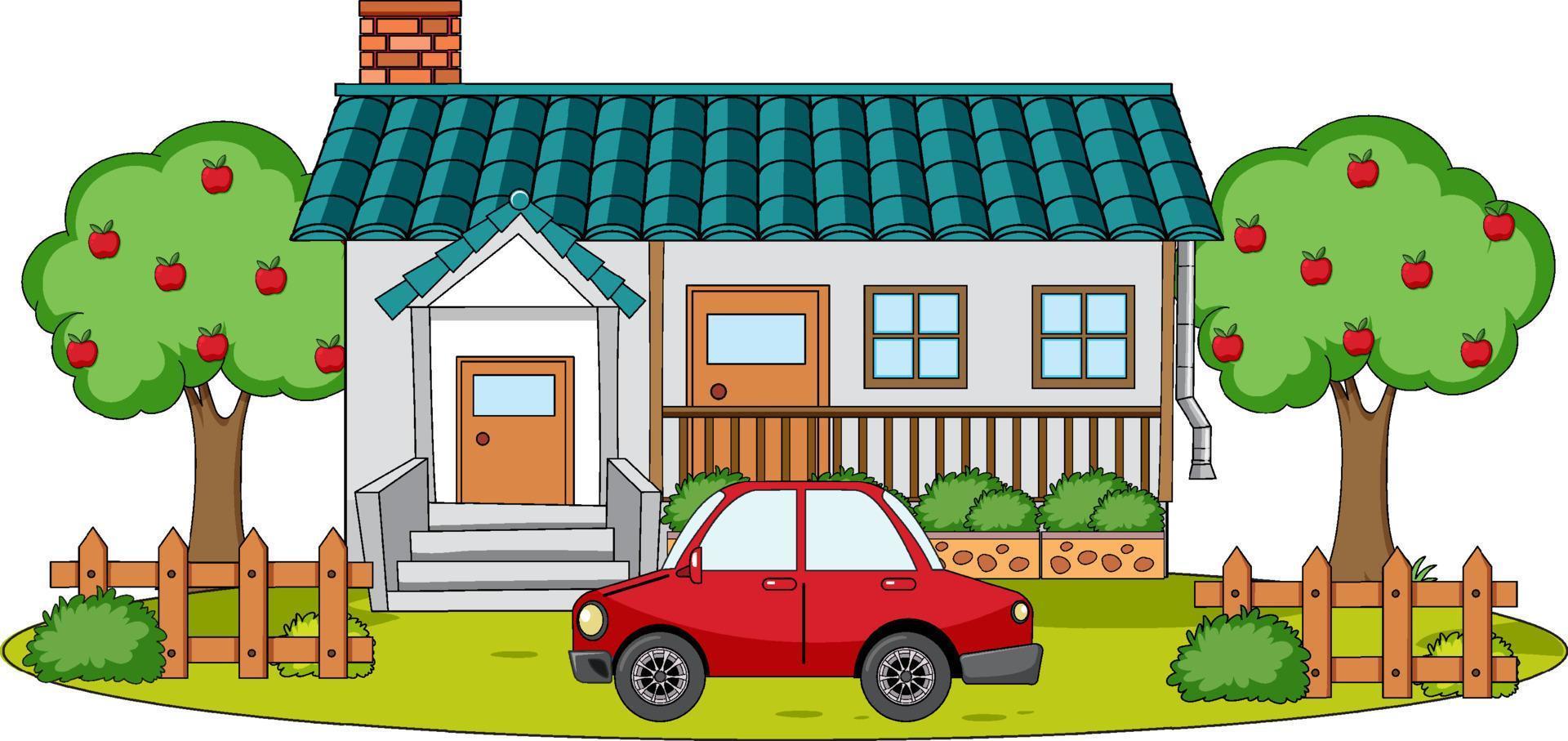 Doodle house cartoon design vector