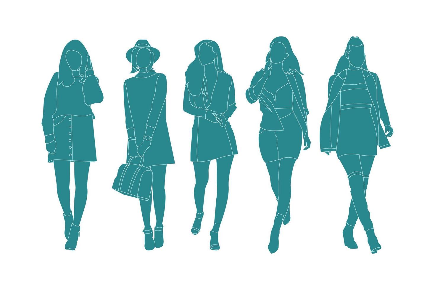 ilustración vectorial de paquete de mujer elegante vector