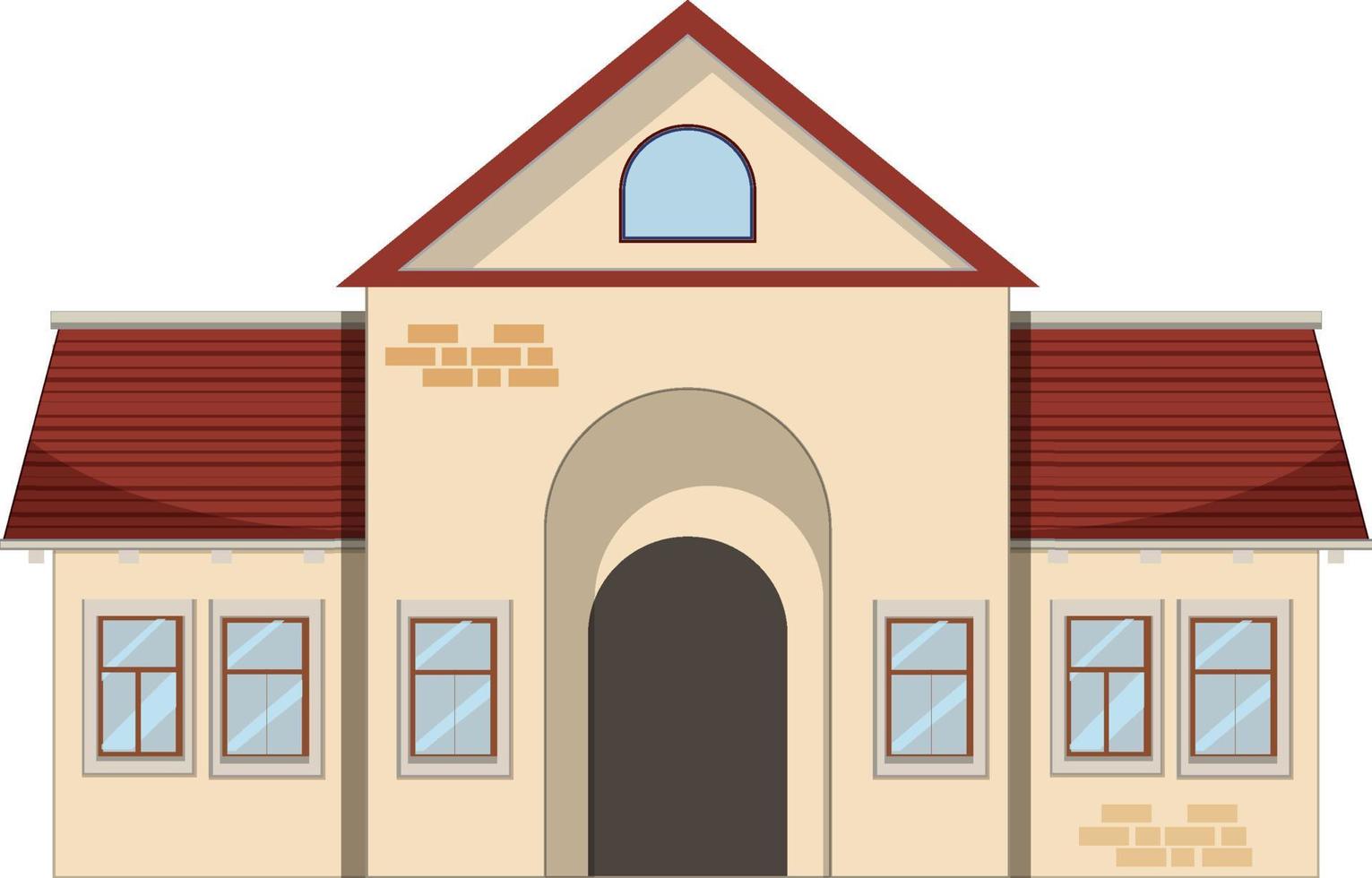 Train station building on white background vector