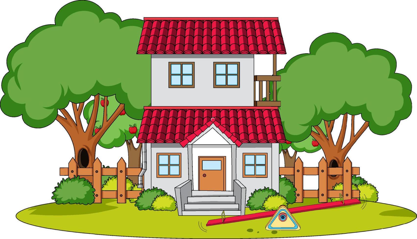 Doodle house cartoon design vector