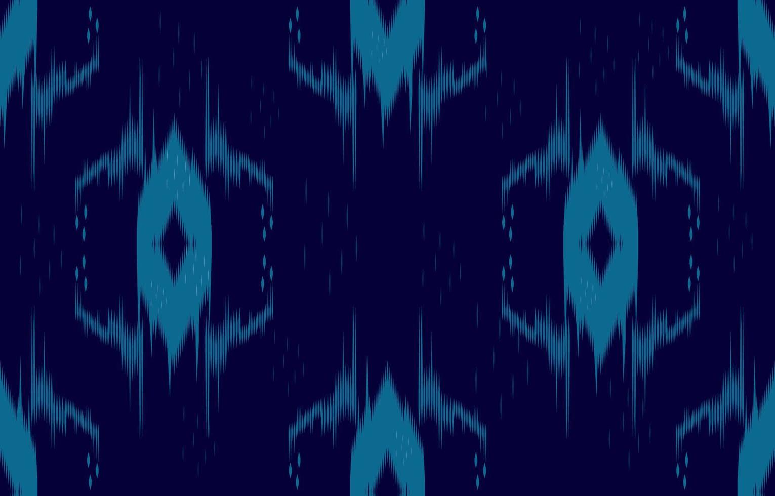 ikat azul oscuro patrón sin costuras estilo de bordado tradicional étnico oriental geométrico. vector
