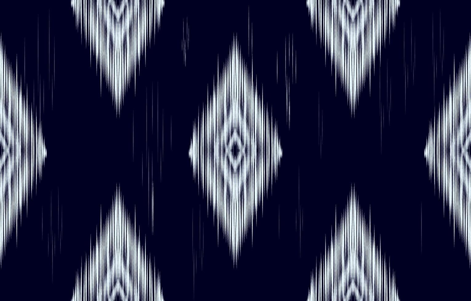 ikat azul oscuro y blanco de patrones sin fisuras geométrico étnico oriental bordado tradicional style.design para fondo, alfombra, estera, papel pintado, ropa, envoltura, batik, tela, ilustración vectorial. vector