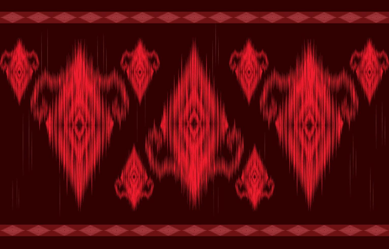 ikat rojo de patrones sin fisuras geométrico étnico oriental bordado tradicional style.design para fondo, alfombra, estera, papel pintado, ropa, envoltura, batik, tela, ilustración vectorial. vector