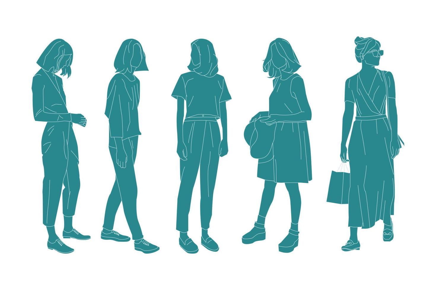 ilustración vectorial de paquete de mujer elegante vector