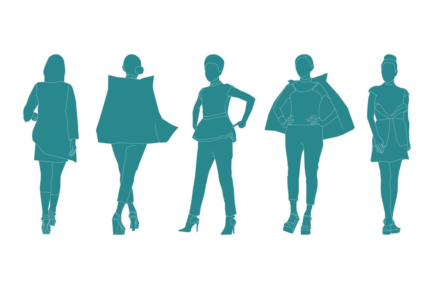 ilustración vectorial del paquete de mujeres de moda vector