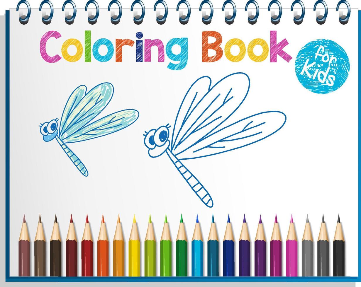 Coloring book worksheet for kids vector