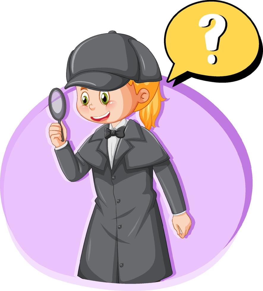 Detective looking for clues in template vector