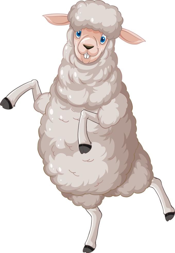 Cute sheep cartoon character vector