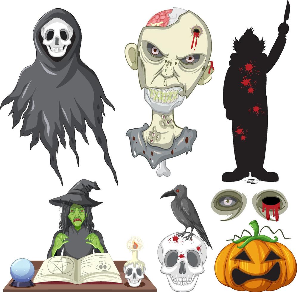 Halloween theme with ghost and zombie vector