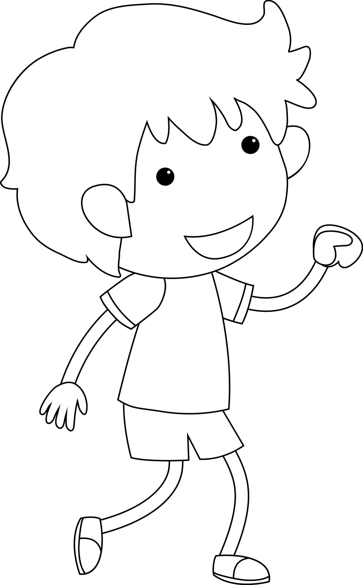 A boy black and white doodle character 6892465 Vector Art at Vecteezy