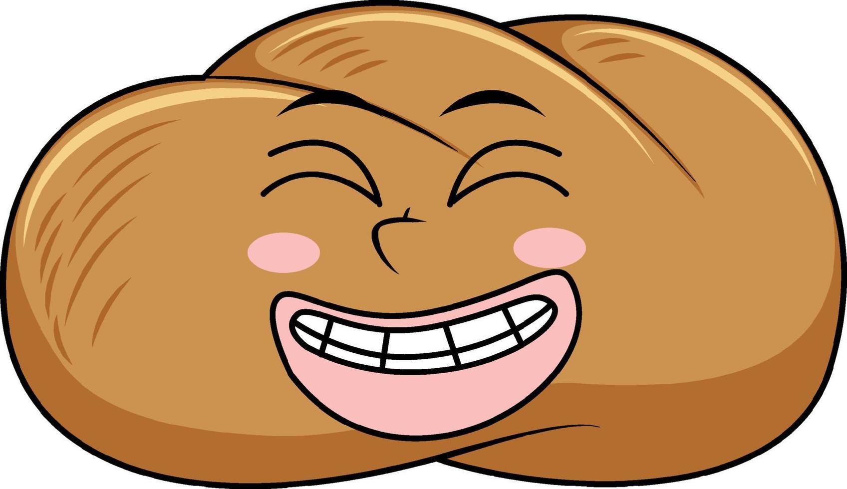 Bread with happy face vector