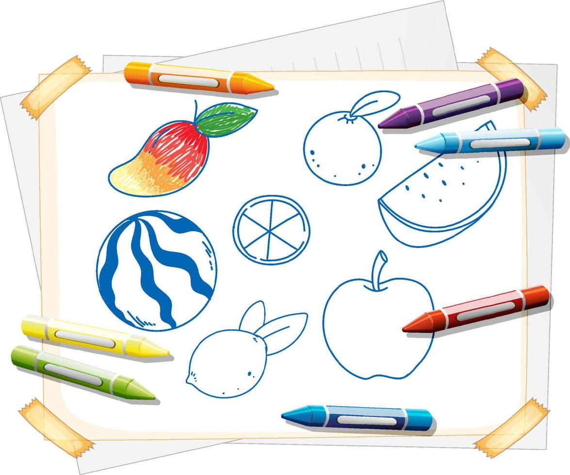 Colouring book template for kids vector