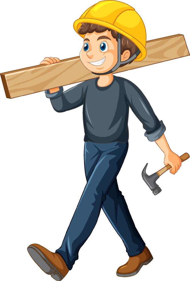 A construction worker in uniform vector