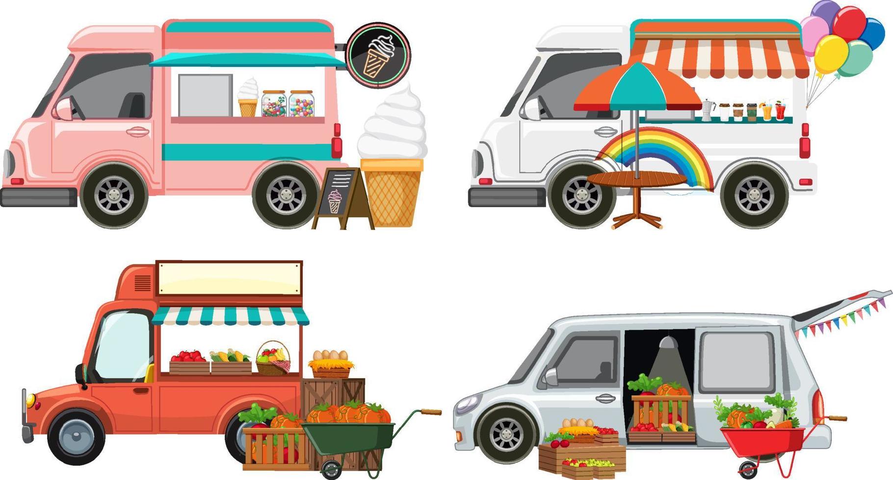 Flea market concept with set of different car boot sales vector