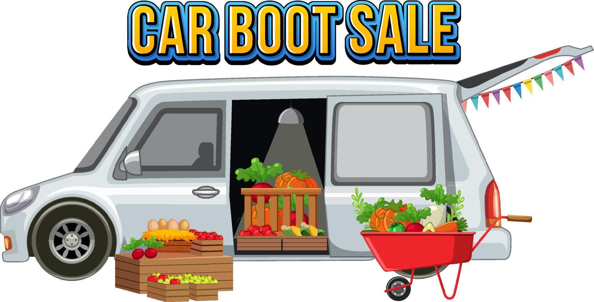 Flea market concept with car boot sale vector
