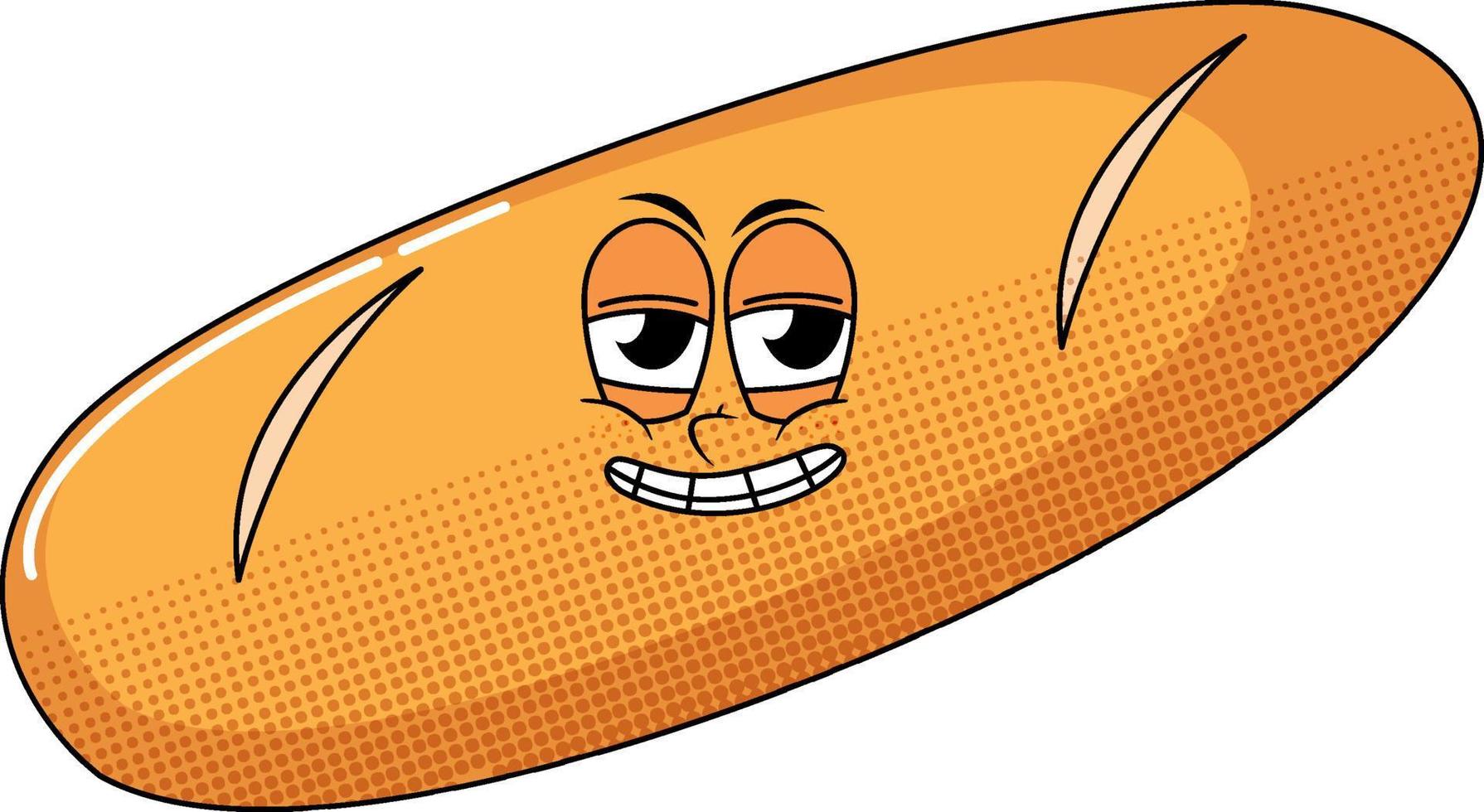 A bread cartoon character on white background vector