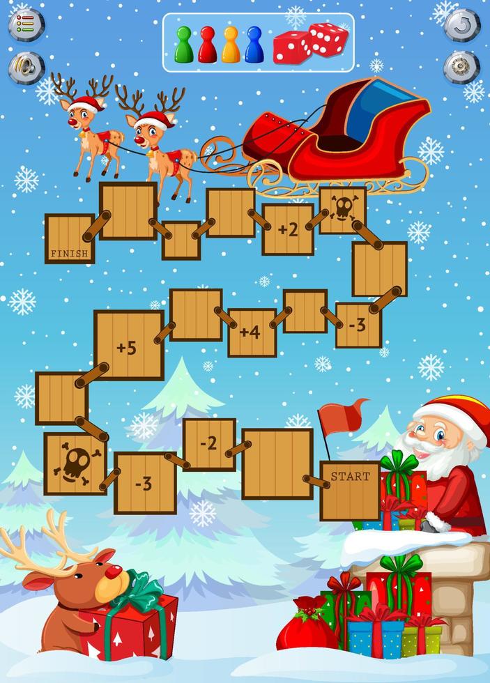 Counting game template in Christmas theme vector