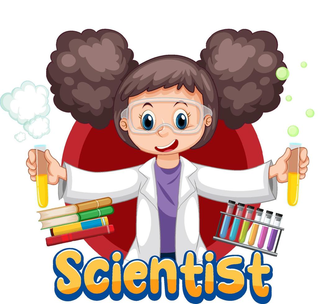 Scientist doing science experiment in the lab vector