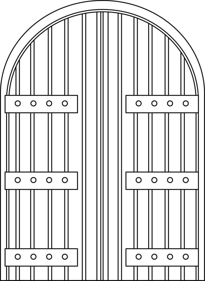 Door doodle outline for colouring vector