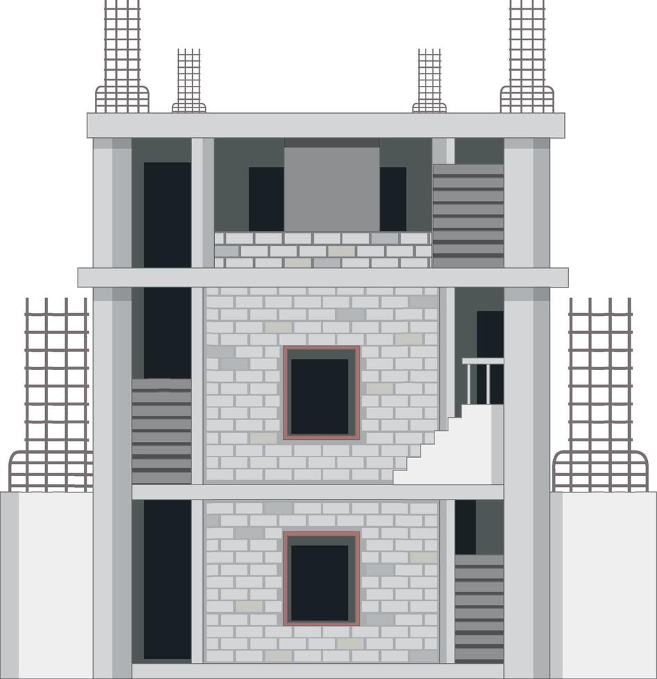 sitio de construcción de edificios sobre fondo blanco vector