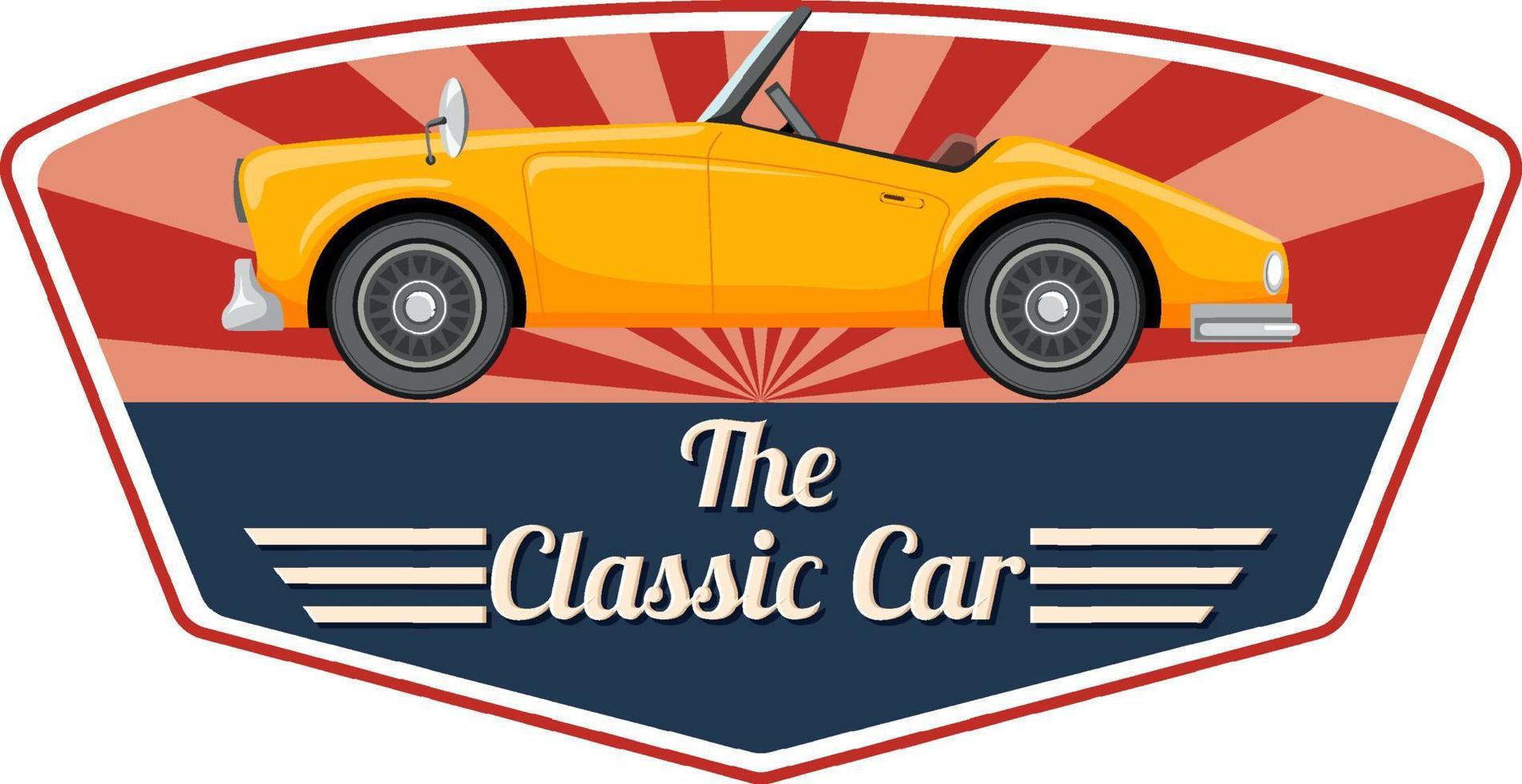 Classic car concept with old car side view vector