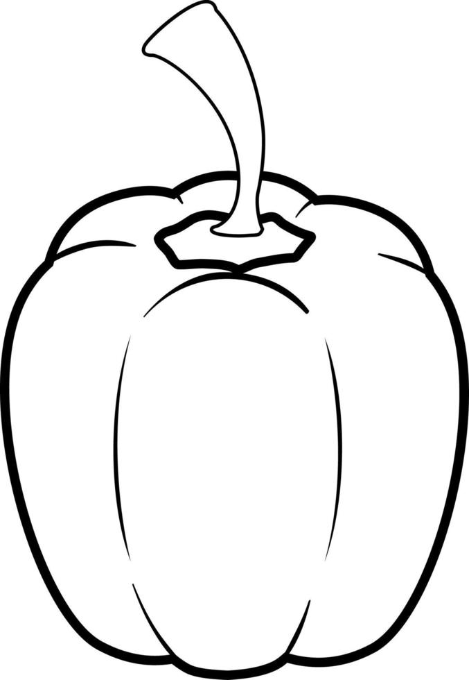 Bell pepper doodle outline for colouring vector